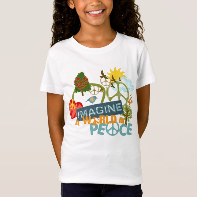 T-Shirt Imaginez la paix du monde (Devant)