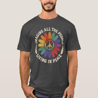 T-SHIRT IMAGINEZ TOUS LES GENS VIVANT EN PAIX