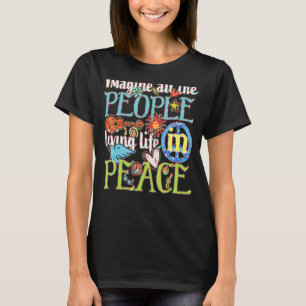 T-shirt Imaginez Tous Les Gens Vivant En Paix 1
