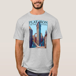 T-shirt Immeuble en fer plat New York