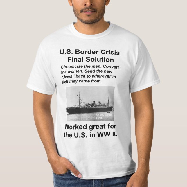 T-shirt Immigration américaine noire (Devant)
