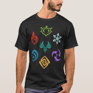 T-shirt Impact Genshin Tous les éléments