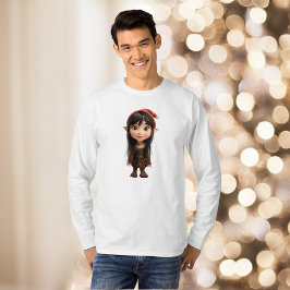 T-shirt Impish Girl Christmas Elf Men's Tee