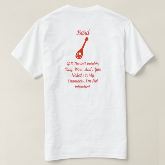 T-shirt Implication de barde (Design dos)