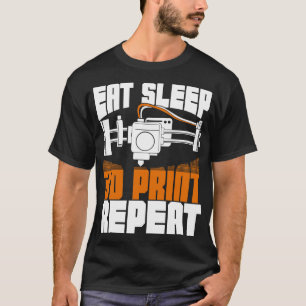 T-shirt Impression 3D en veille à manger Répéter