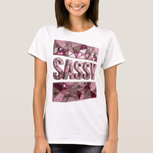 T-shirt Impression artistique rose SASSY