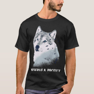 T-shirt Impression au dos Préserver et protéger les loups 