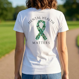 T-shirt Impression botanique vert sauge pour la santé ment