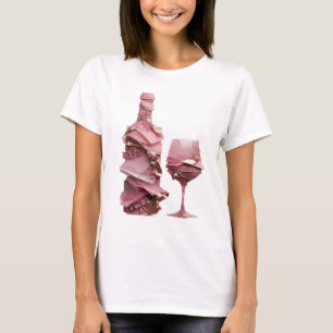T-shirt Impression d'art ABSTRACT ART dorée élégante