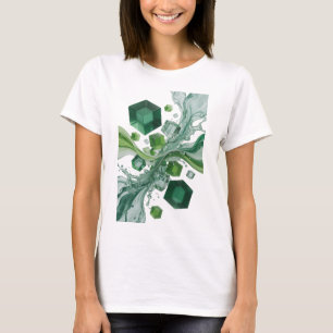 T-shirt Impression d'art abstrait vert tendance