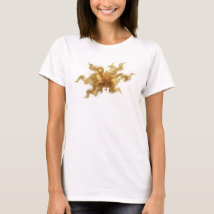 T-shirt Impression d'art de rubans abstraits orange captiv