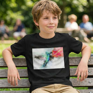 T-shirt Impression d'art floral à l'aquarelle représentant