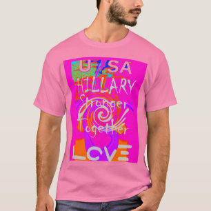 T-shirt Impression d'art Hillary Inspiration en rose