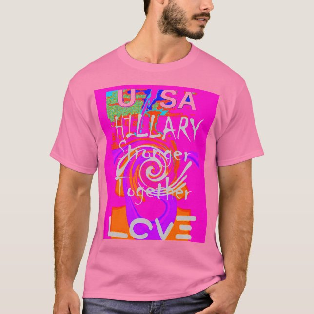 T-shirt Impression d'art Hillary Inspiration en rose (Devant)