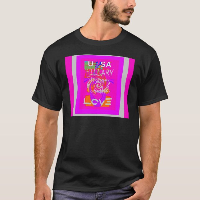 T-shirt Impression d'art Hillary Inspiration en rose (Devant)
