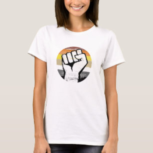 T-shirt Impression de cercle de poing de fierté d'ours