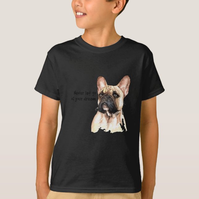 T-shirt Impression de couleur d'eau Bulldog en France (Devant)