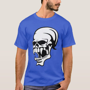 T-shirt Impression de crâne effrayant B & W - Chemise
