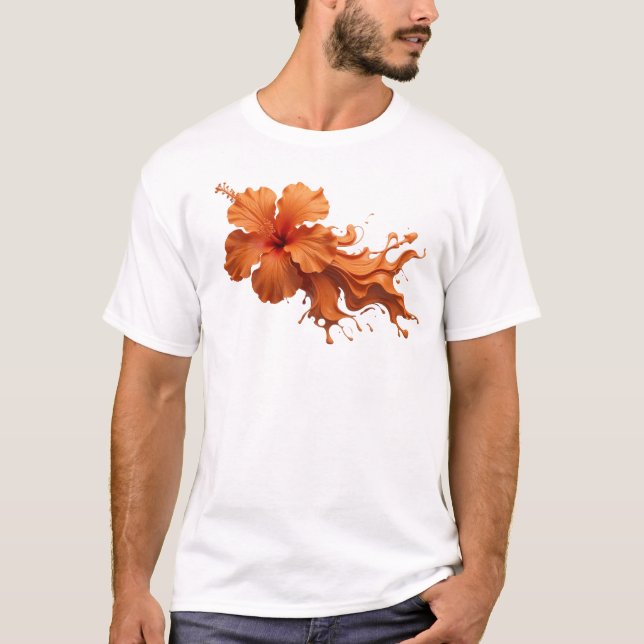 T-shirt Impression de fleur abstraite classique créative (Devant)