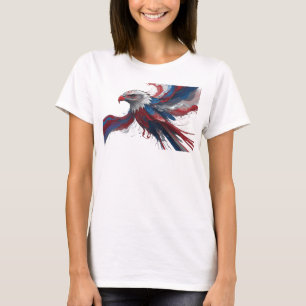 T-shirt Impression de mode aigle abstrait rouge élégant
