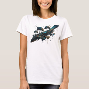 T-shirt Impression de mode ART ABSTRAIT Or Cool
