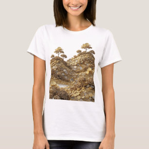 T-shirt Impression de mode d'art abstrait argentée saisiss