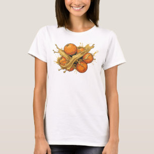 T-shirt Impression de mode oranges abstraits orange élégan