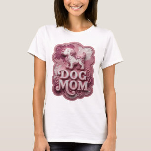 T-shirt Impression DOG MOM Argent Fraîche