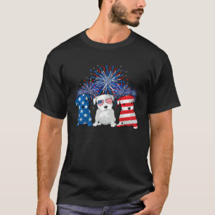 T-shirt Impression Drapeau Américain Pitbull Patriotique 4