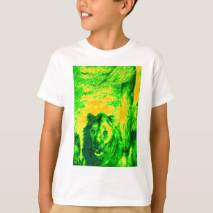 T-shirt Impression Fluorante Lion Art Vision Night