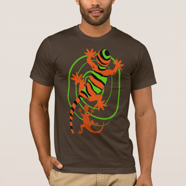 T-shirt Impression graphique couleur cool Gecko Lizard (Devant)