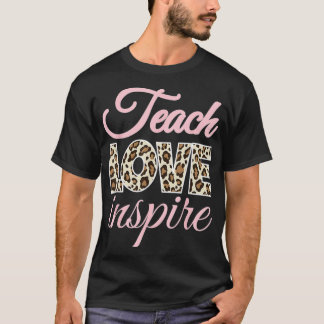 T-shirt Impression léopard guépard rose enseignent l'amour