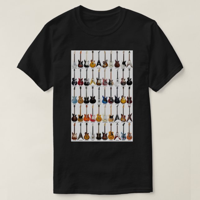 T-shirt Impression métallique des légendes de la guitare (Design devant)