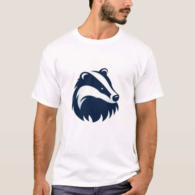 T-shirt Impression minimaliste de badger mignon (Devant)