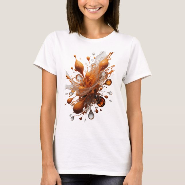 T-shirt Impression Modern Silver ORANGE SPLASH (Devant)