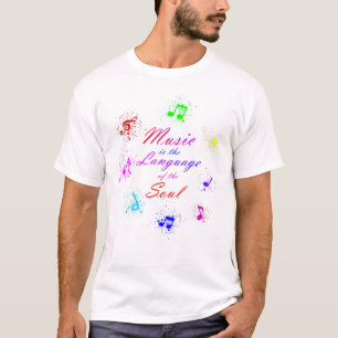 T-shirt Impression musicale avec notes colorées