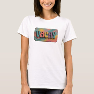 T-shirt Impression VACAY sarcelle gras