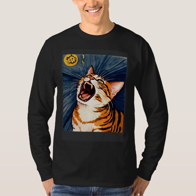 T-shirt Impressionistic  Cat Screaming Impressionism Cats  (Devant)