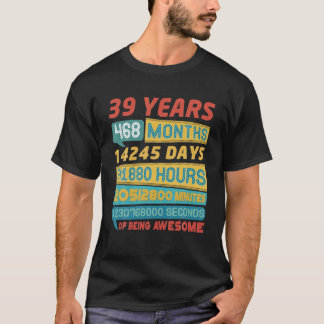 T-shirt Impressionnant 39 Ans Édition Limitée Vintage 39E