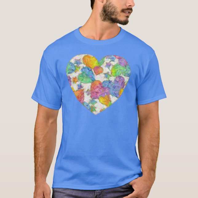 T-shirt Impressionniste Pastel Valentine Hearts (Devant)