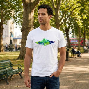 T-shirt Impressions d'art à l'aquarelle de la skyline de C