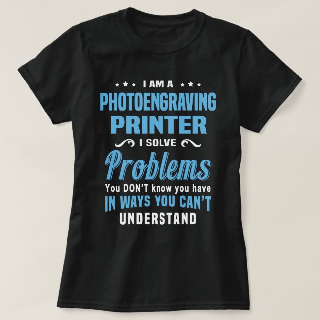 T-shirt Imprimante de photogravure (Design devant)
