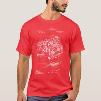 T-shirt Imprimé de brevet ancien de side-car de moto fille