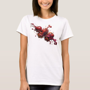 T-shirt Imprimé de mode abstrait pomme rouge audacieux
