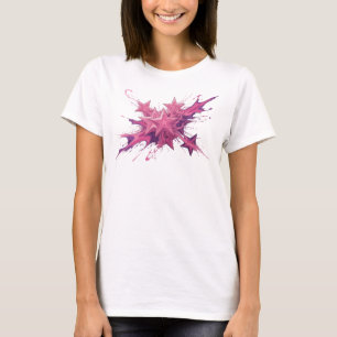 T-shirt Imprimé de mode étoiles abstraites rose saisissant