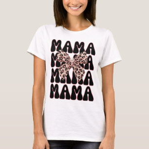 T-shirt Imprimé Léopard Maman Coquette Nœud Guépard Tendan