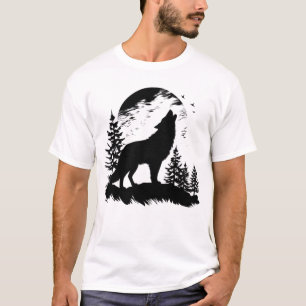 T-shirt imprimé loup, tee-shirts pour hommes, t-sh