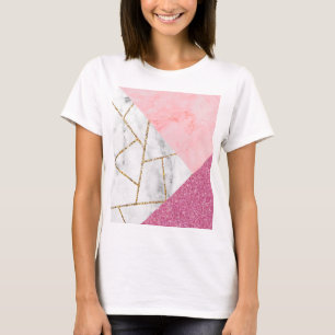 T-shirt Imprimé Marbre Rose Brillante