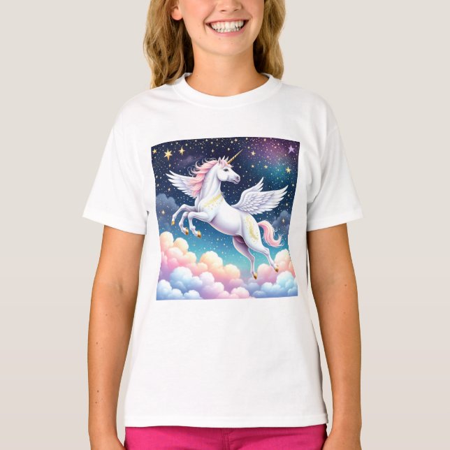 T-shirt imprimé Unicorn volant (Devant)