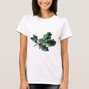 T-shirt Imprimerie botanique antique Feuilles et cornes en